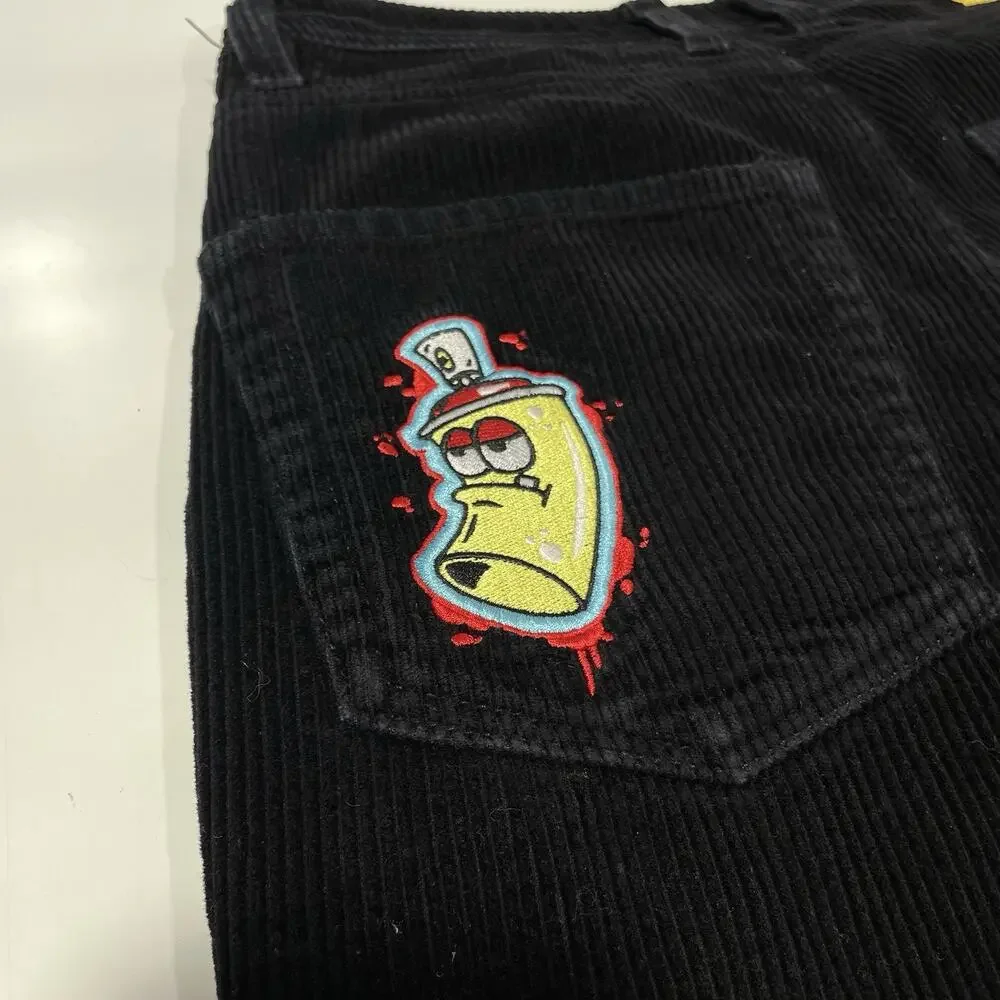 Empyre Relaxed Fit Corduroy Pants Mens 30 Black Baggy Skate Skater Y2K Cords